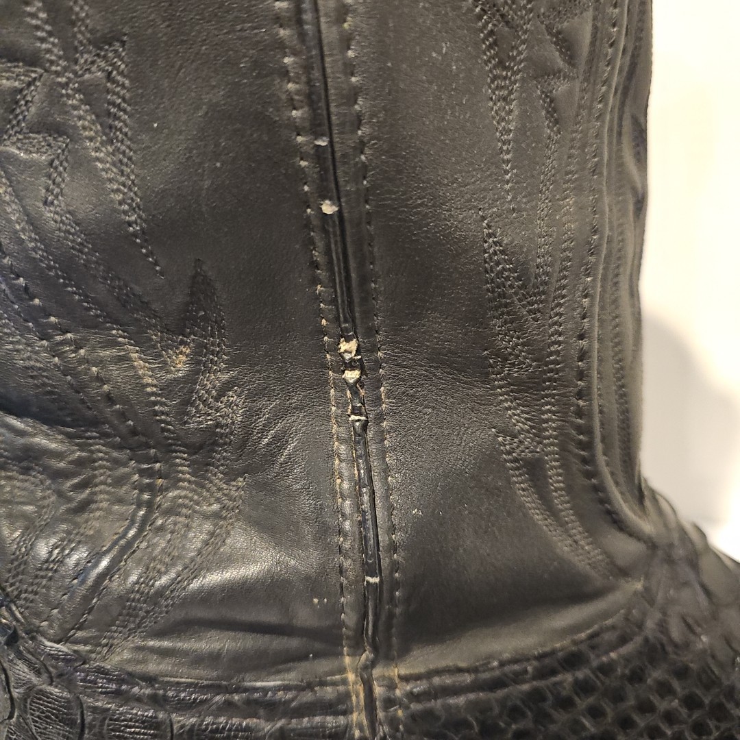 Men’s Code West Snakeskin Python Black Cowboy Boo… - image 8