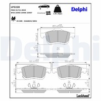 Delphi Bremsbelagsatz Scheibenbremse LP3220 FüR Fiat 500L 199LYC1B Natural Power