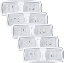 5 Pack RV LED Ceiling Double Dome Light Fixture with ON/OFF Switch Interior Lig