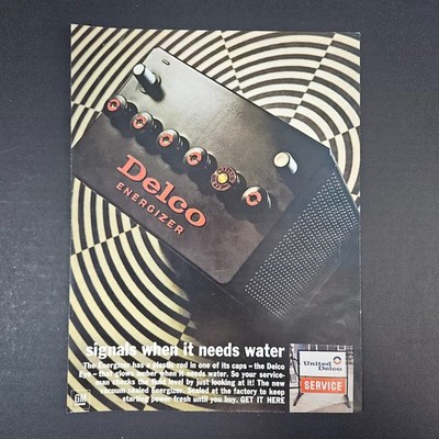 1966 United Delco Service Energizer Car Battery Vintage Print Ad General Motors