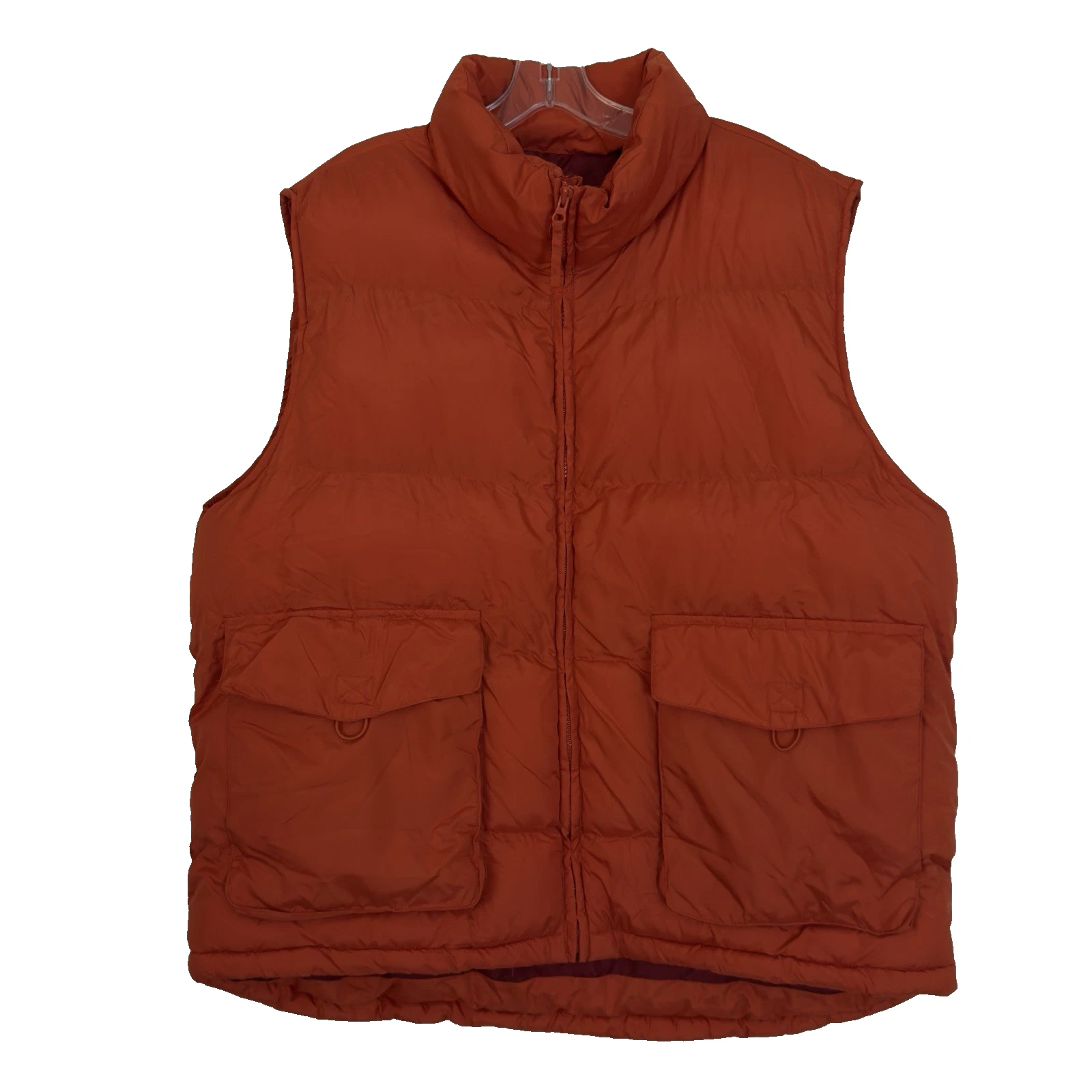 St Johns Bay Vintage Puffer Vest Men's Size XL Red Sleeveless Full Zip Pockets