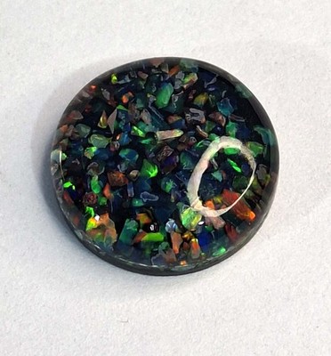 Natural Black Fire Opal Round Cut 10-12 Ct Certified Loose Gemstone TQ1842