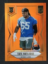 2025 Donruss Elite #141 Tate Ratledge Lions Status Metallic Orange /849 RC
