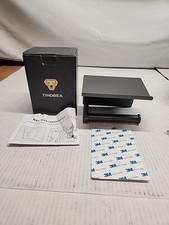 Toilet Paper Holder with Shelf, Rustproof Gray Wall Mount Self Adhesive