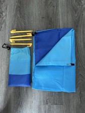 Sand Free Beach Mat 78x55 Outdoor Picnic Blanket With Tent Stakes New