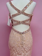 Allure Bridals Blush Colored Sequined Gown Size 6
