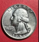 1956D Choice Uncirculated US Washington SILVER Quarter! Denver Mint! Coin!