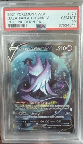 Pokemon Chilling Reign Galarian Articuno V 170/198 FA Secret Rare PSA 10