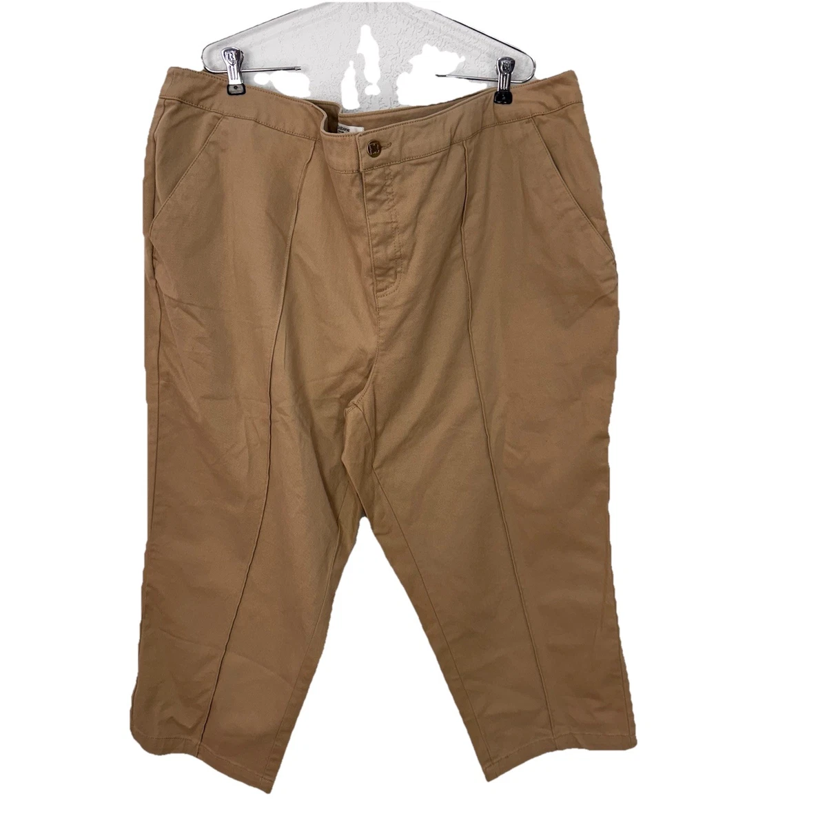 Pantalon Crop Liz Claiborne Femme Beige Floral, Taille 8, Taille 28 Pouces