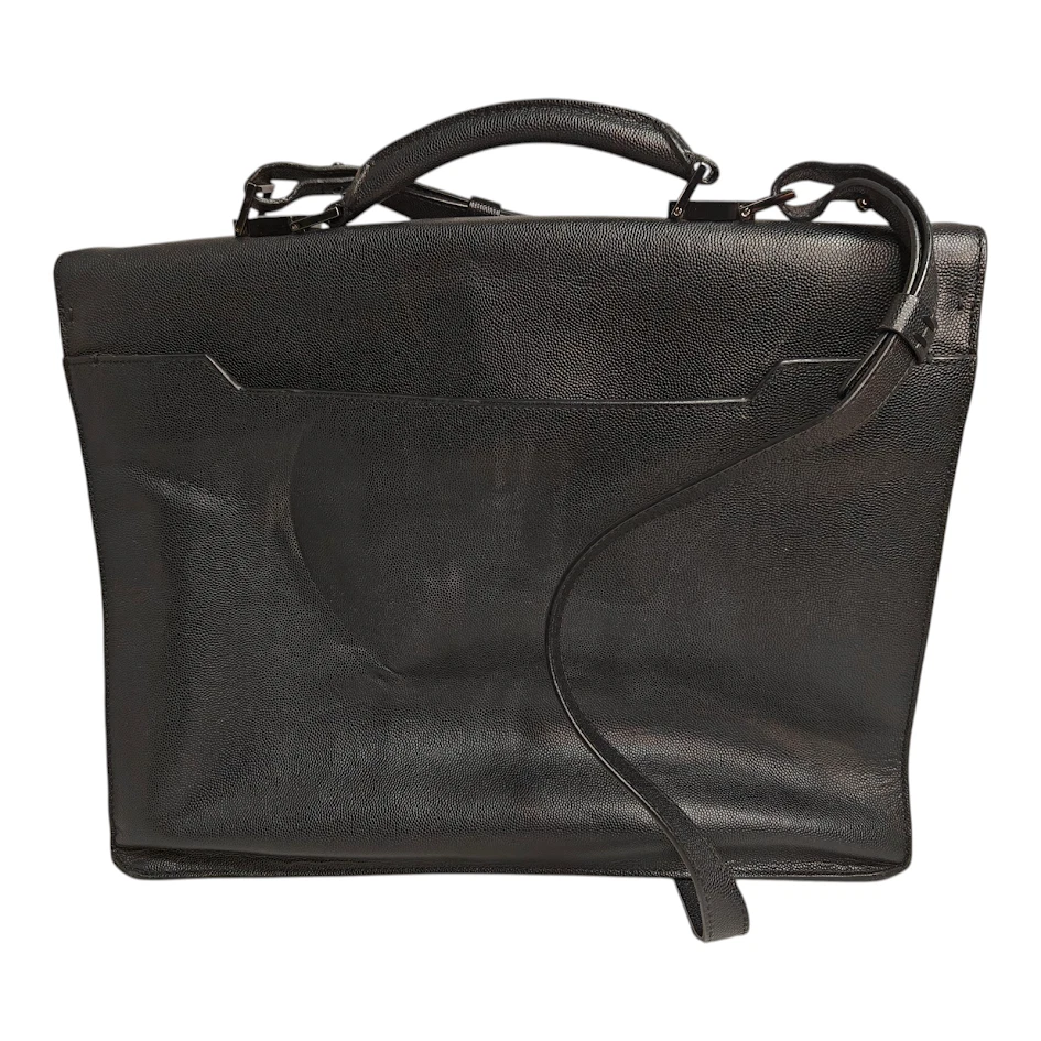 Maletín delgado Tom Ford Desole piel de becerro granulada cuero con correa Foto 3 de 4