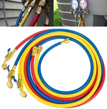 3X 29986 Plus II 1/4" Hose with Compact Ball Valve End Refrigerant Charging Hose