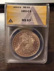 1890 O Morgan Silver Dollar - ANACS MS63 - Cert. # 7580150