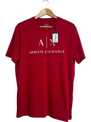 Armani Exchange T-Shirt Rot Gr. L Neu mit Etikett Herren Freizeit Baumwolle (FP159F8)