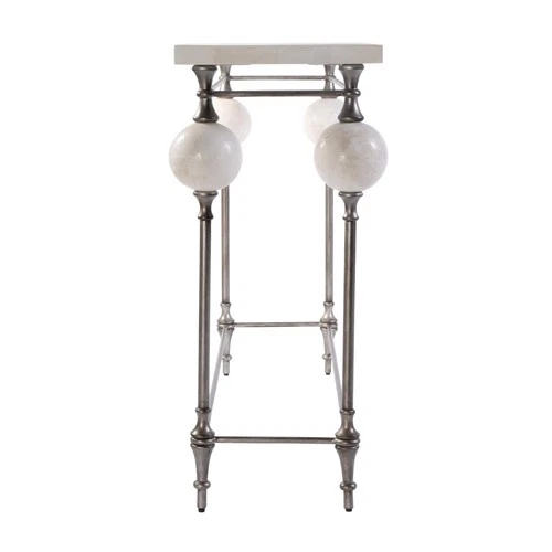 Butler Specialty Company Amadeo 48"W Rectangle Stone & Metal Console Table White - Picture 11 of 13