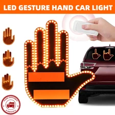 Orange LED Middle Finger Light Hand Finger Gesture Light Remote Car Sign Light-
