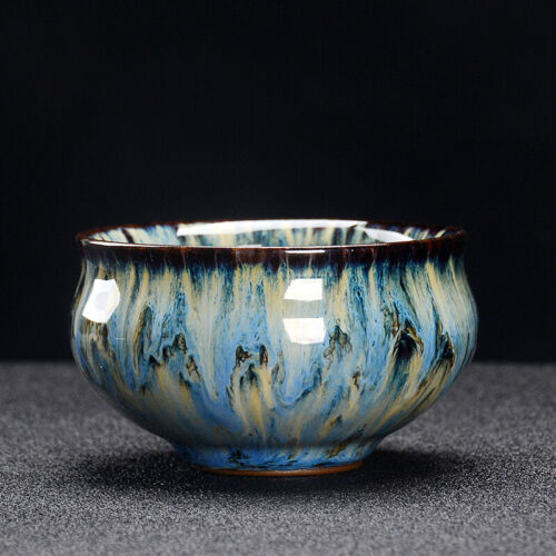 3.15" Kiln Change Creative Porcelain Tea Cup Chinese TianMu Glaze Cup for Pu'er - Picture 2 of 22