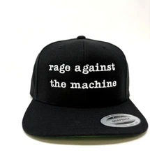 Rage Against The Machine Spellout Adult Black Snapback Hat Cap OSFM