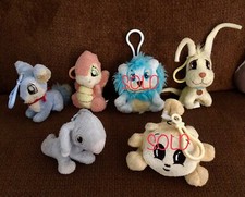 Neopets BABY Plush Lupe, Scorchio, Blumaroo, Gelert 2004 w/ Clippie Clips / Mini