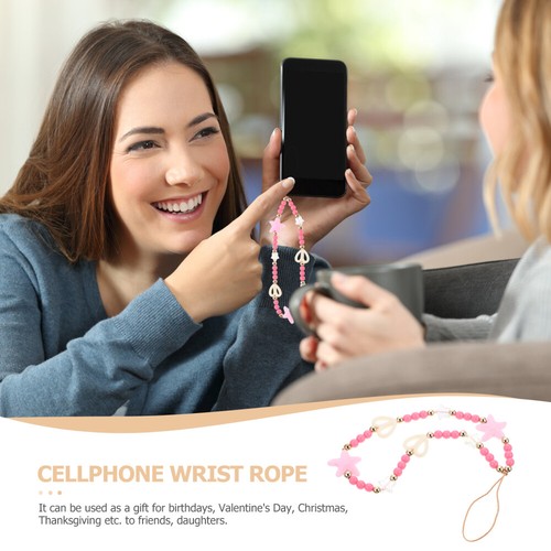 Mobile Phone Chain Women's Rope Beaded Pearls Wrist Strap Lanyard - Zdjęcie 2 z 12