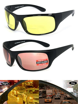 Bifocal Safety Reading Glasses Sunglasses ANSI Z87.1+ ANTI GLARE  DAY NIGHT