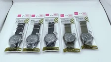 Daiso MILI WATCH Military Watch 5set Movement NATO Strap Black Green from JAPAN