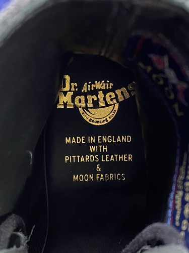 Dr. Martens 1460 Pascal Boots Black Leather Charcoal Gray Wool Made England - Picture 12 of 22
