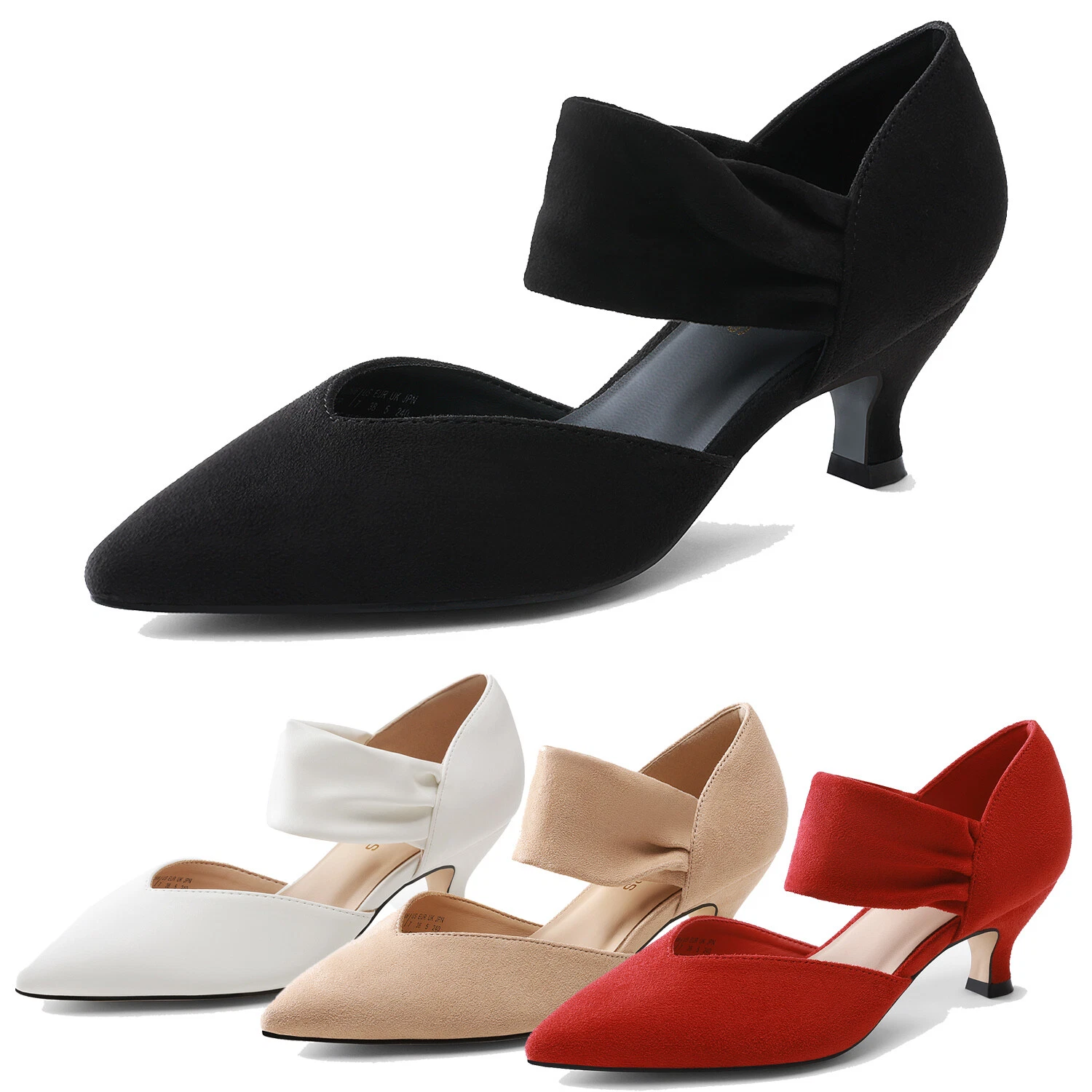 Women's Pumps Kitten Low Heels Pointed Toe Work Bridal Party Wedding Dress Shoes