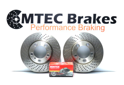 Porsche Boxster 986 3.2S Front Drilled Only Brake Discs & Mintex Pads 318mm