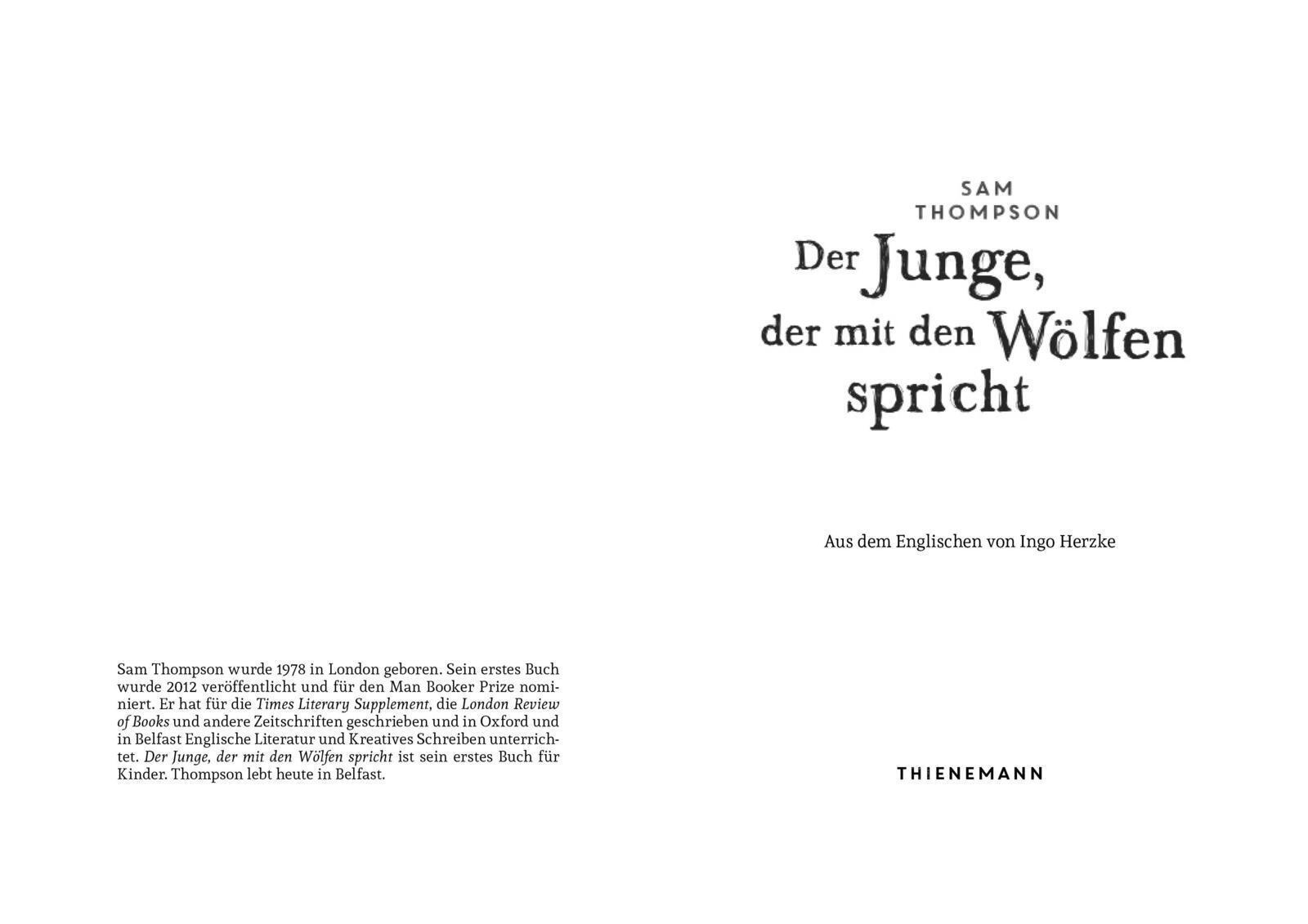 Thumbnail - Der Junge, Der Mit Den Wölfen Spricht | Sam Thompson | Buch | 208 S. |