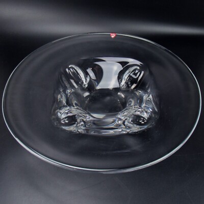 XL Orrefors Glas Schale signiert wohl Edward Hald Design Sweden Glass Bowl FAT