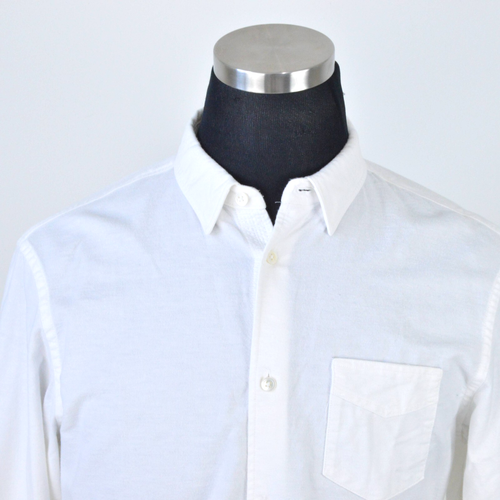 AllSaints Mens Shirt M White Long Sleeved Cotton Stretch Button-Up - Picture 2 of 9