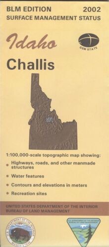 USGS BLM edition topographic map Idaho CHALLIS - 2002 - surface only - - Picture 1 of 2