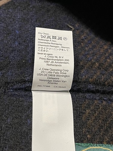 J CREW $798 Ludlow Reglan Sleeve NAVY BROWN Big Plaid Topcoat in Irish Wool 41 R - Picture 11 of 17