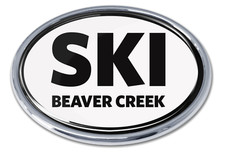ski beaver creek white chrome auto emblem decal usa made