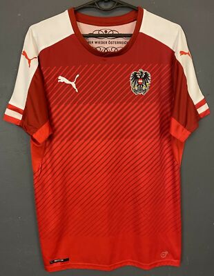 MEN'S PUMA AUSTRIA NATIONAL 2016/2017 HOME SOCCER FOOTBALL SHIRT JERSEY SIZE S