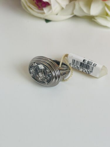 Anello Molecole Argento E Pietra Cristal Misura 16 - Foto 3 di 10