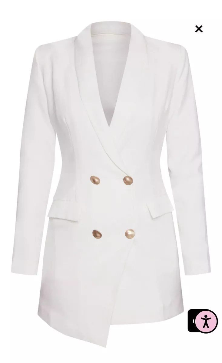 White blazer deals dress plt