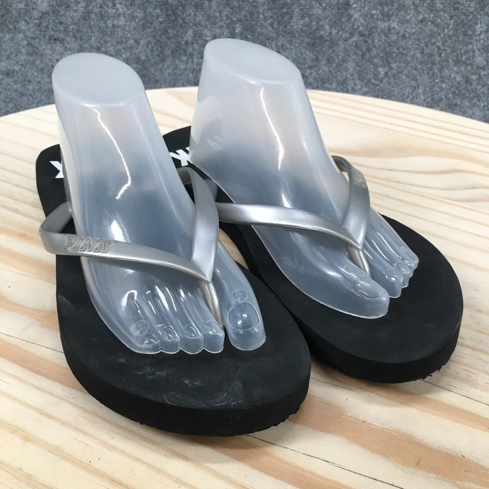 Sandalias Victorias Secret ROSA para mujer 5-6 informales sin cordones negras grises Foto 3 de 4