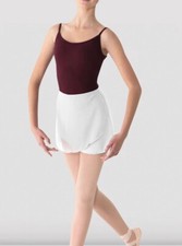 Mirella Women's Georgette Wrap Dance Skirt, White, One Size