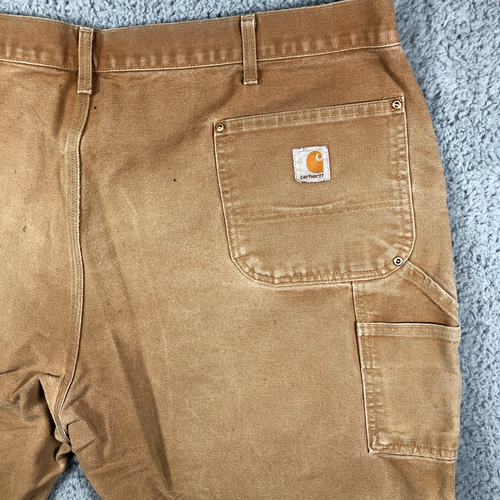 Pantaloni da lavoro in tela doppio ginocchio Carhartt BO1 BRN sbiaditi effetto invecchiato 46x32 larghi - Foto 14 di 23