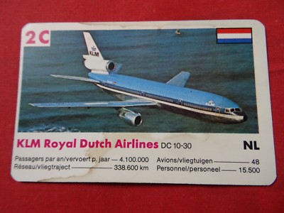 KLM ROYAL DUTCH AIRLINES AIRWAYS DC 10-30 playing card vintage one