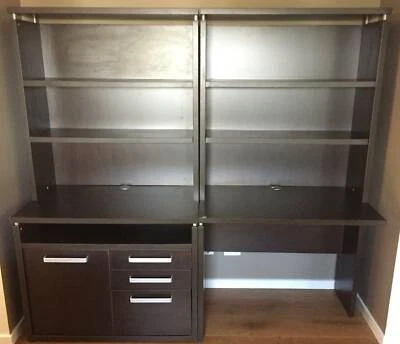 Double Wall Bookshelf Desk Unit Bookcases Shelves