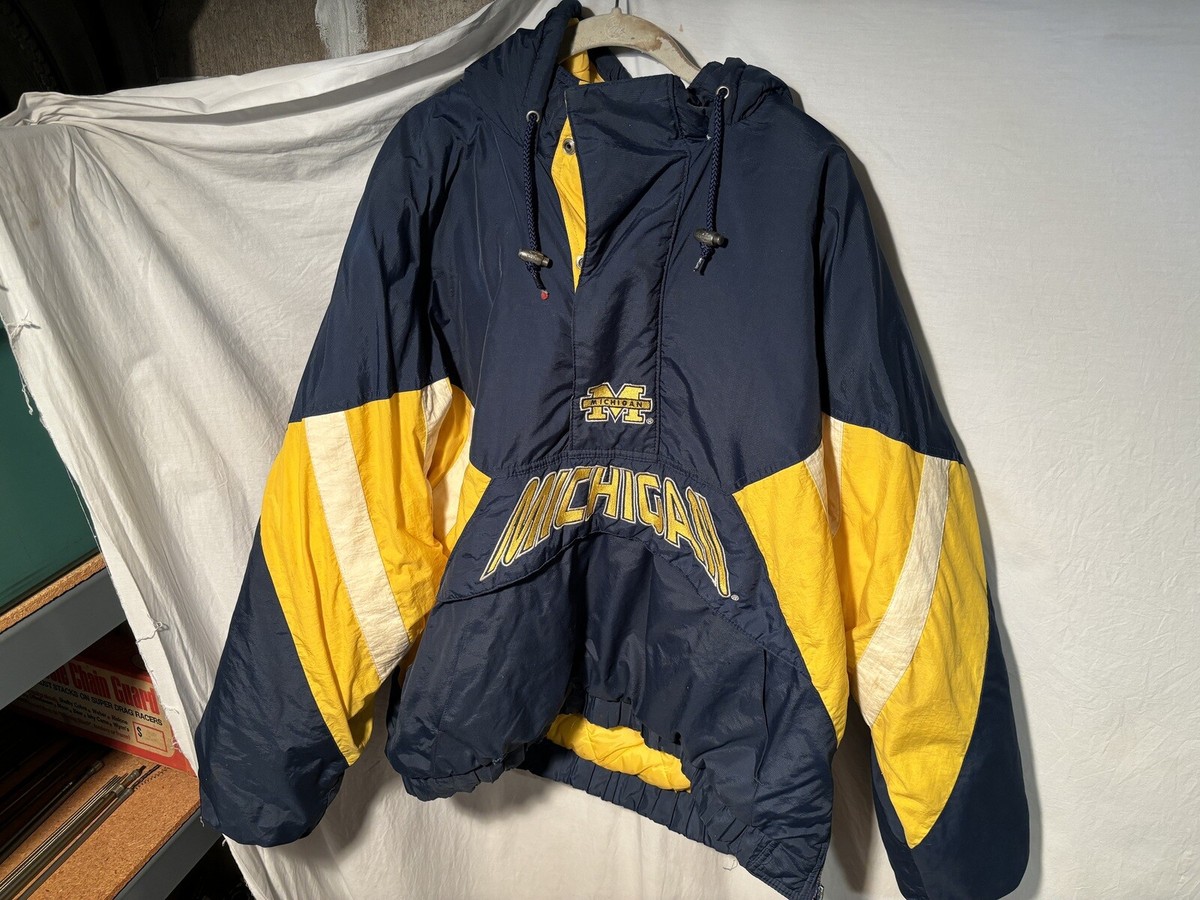 1990s MICHIGAN WOLVERINES VINTAGE STARTER JACKET XL NCAA NATIONAL 