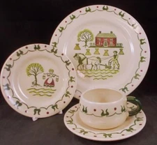 Metlox Homestead Provincial Lot of Cup & Saucer Set with Dinner and Bread Plate