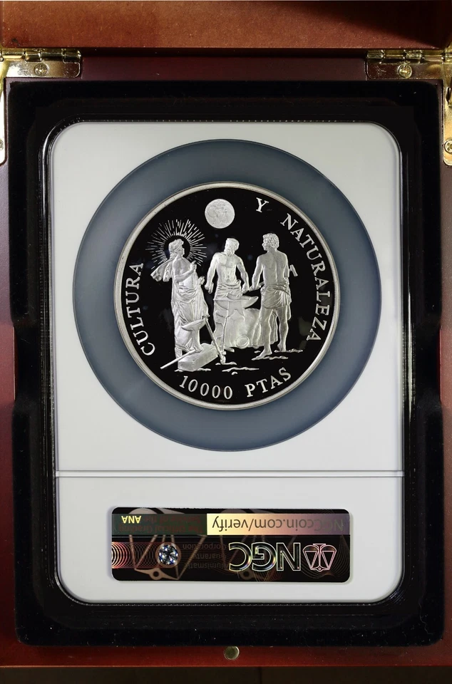 1995M Spain 10K P Velázquez Forge of Vulcan NGC PF 69 UC w/ Case +COA Top Grade! - Image 3 of 4