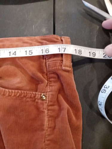 Jeans Adriano Goldschmied The Stevie para mujer 32R naranja quemado pana ajustados - Imagen 7 de 8