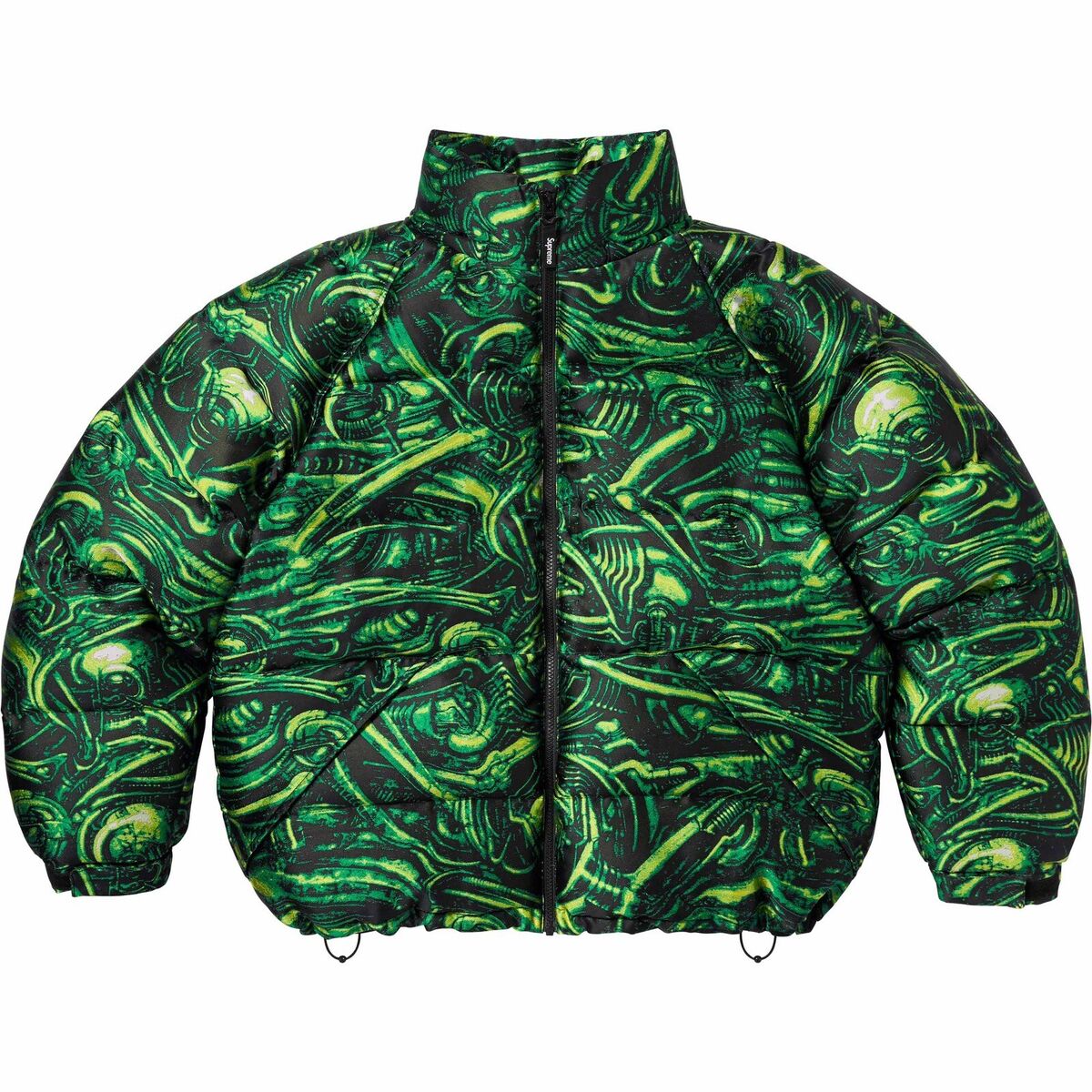 Supreme H. R. Giger Jacquard Down Puffer Jacket Green SIZE Supreme H. R. Giger Jacquard Down Puffer Jacket Green SIZE