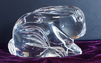 VTG Waterford Crystal Resting Bunny Rabbit Hand-cut Ridges Ears Down on ...