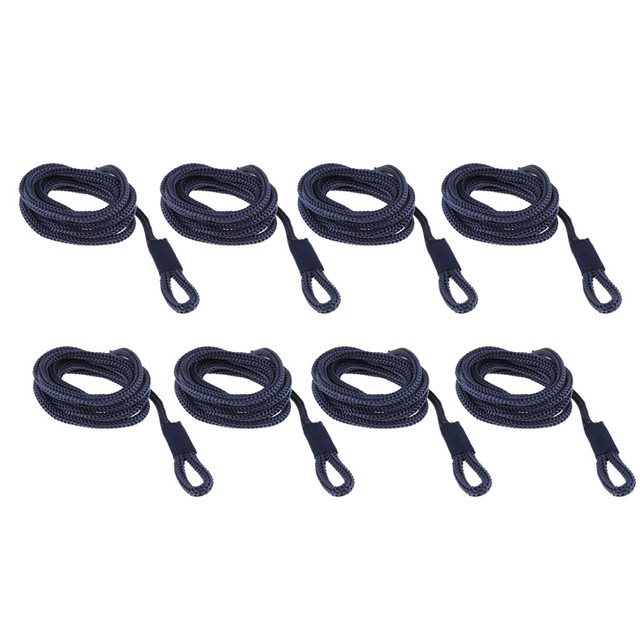 8 Pieces Boat Fender Lines 1/4'' x 5' Bumper Whips Rope Docking Blue eBay