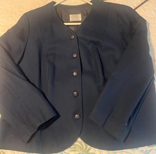 Vintage Pendleton Jacket Women’s 22W Navy Button Down 100% Virgin Wool USA Made